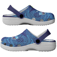 Fiji Day Clogs Shoes Coral Reef with Tapa Motifs and Hibiscus Ocean Vibe