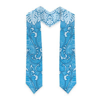 Fiji Graduation Stole Fijian Tapa Pattern Blue