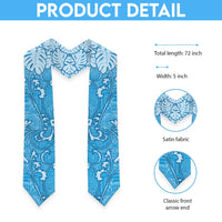 Fiji Graduation Stole Fijian Tapa Pattern Blue