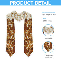 Fiji Graduation Stole Fijian Tapa Pattern Brown LT05 - Polynesian Pride