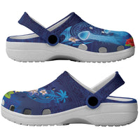 Fiji Jellyfish Clogs Shoes Tapa Patterns and Hibiscus Sea Vibe LT03 - Polynesian Pride