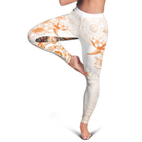 Fiji Leggings Masi Tapa Pattern Brown - Polynesian Pride