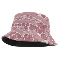 Fiji Marau na Kerisimasi Bucket Hat Dusty Rose Tagimoucia Tapa Masi Tribal - Polynesian Pride