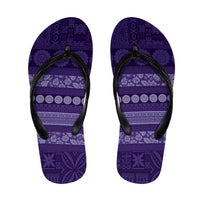Fiji Marau na Kerisimasi Flip Flops Purple Tapa Masi Inspired Christmas - Polynesian Pride