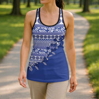 Fiji Marau na Kerisimasi Hollow Tank Top Blue Tagimoucia Tapa Masi Tribal - Polynesian Pride