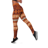Fiji Marau na Kerisimasi Leggings Gold Tapa Masi Inspired Christmas LT9 Gold - Polynesian Pride
