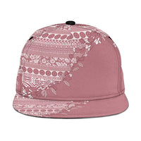 Fiji Marau na Kerisimasi Snapback Cap Dusty Rose Tagimoucia Tapa Masi Tribal - Polynesian Pride