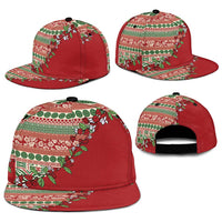 Fiji Marau na Kerisimasi Snapback Cap Red Tagimoucia Tapa Masi Tribal - Polynesian Pride