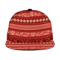 Fiji Marau na Kerisimasi Snapback Cap Red Tapa Masi Inspired Christmas - Polynesian Pride
