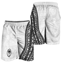 Fijian Rugby Shorts for Men Tapa Pattern and Palm Tree Tribal