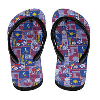 Filipino Maligayang Pasko Flip Flops Pacific Patchwork Xmas Vibes - Polynesian Pride
