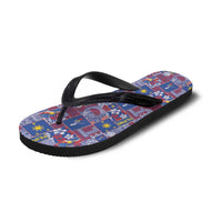 Filipino Maligayang Pasko Flip Flops Pacific Patchwork Xmas Vibes - Polynesian Pride