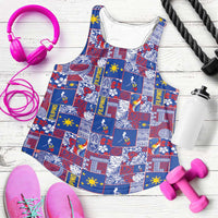 Filipino Maligayang Pasko Women Racerback Tank Pacific Patchwork Xmas Vibes - Polynesian Pride