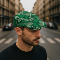 Forest Green Monstera Jeff Hat Polynesian Tribal Pattern - Polynesian Pride