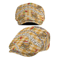 Gold Palaka Hawaii Mele Kalikimaka Jeff Hat Ohia Lehua Shell Leis Funny Gingerbread Santa - Polynesian Pride