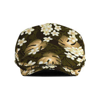 Gold Tropical Hawaii Jeff Hat Seamless Monstera Plumeria Hawaiian Pattern LT14 Gold - Polynesian Pride
