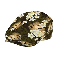 Gold Tropical Hawaii Jeff Hat Seamless Monstera Plumeria Hawaiian Pattern LT14 - Polynesian Pride