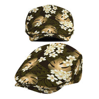 Gold Tropical Hawaii Jeff Hat Seamless Monstera Plumeria Hawaiian Pattern LT14 - Polynesian Pride
