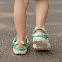 Green Aloha Hawaii Clogs Shoes Monstera Hibiscus Plumeria Seamless Vibes LT14 - Polynesian Pride