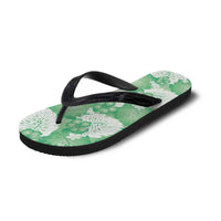 Green Aloha Hawaii Flip Flops Monstera Hibiscus Plumeria Seamless Vibes LT14 - Polynesian Pride