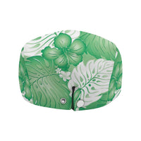 Green Aloha Hawaii Jeff Hat Monstera Hibiscus Plumeria Seamless Vibes LT14 - Polynesian Pride