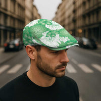 Green Aloha Hawaii Jeff Hat Monstera Hibiscus Plumeria Seamless Vibes LT14 - Polynesian Pride