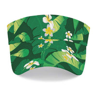 Green Banana Leaf Hawaii Sun Visor Cap Lau Maia Plumeria Tropical Summer Vibes