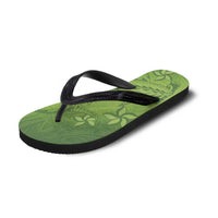 Green Gradient Polynesia Flip Flops Hawaiian Tribal Hammerhead Shark Tattoo - Polynesian Pride