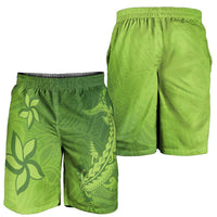Green Gradient Polynesia Shorts for Men Hawaiian Tribal Hammerhead Shark Tattoo - Polynesian Pride