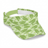 Green Hawaii Kalo Palaka Motifs Sun Visor Cap Hawaiian Taro Leaves Elegant Vibes LT14 Universal Fit Green - Polynesian Pride