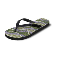 Green Hawaii Palaka Honohono Pikake Flip Flops Hawaiian Orchid Lei Polynesian Pattern - Polynesian Pride
