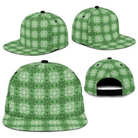 Green Hawaiian Quilt Snapback Cap Hawaii Pineapple Monstera Palaka Motifs - Polynesian Pride
