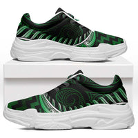 Green Matariki New Zealand Chunky Sneakers Maori Poutama Galaxy Vibes