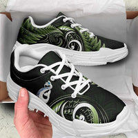 Green New Zealand Chunky Sneakers Aotearoa Silver Fern With Manaia Maori Unique