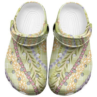 Green Palaka Hawaii Leis Clogs Shoes Hawaiian-plaid Elegant Tropical Vibes - Polynesian Pride