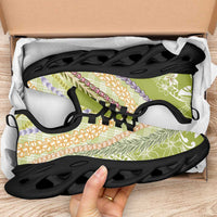 Green Palaka Hawaii Leis Clunky Sneakers Hawaiian-plaid Elegant Tropical Vibes LT14 - Polynesian Pride