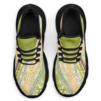 Green Palaka Hawaii Leis Clunky Sneakers Hawaiian-plaid Elegant Tropical Vibes LT14 - Polynesian Pride