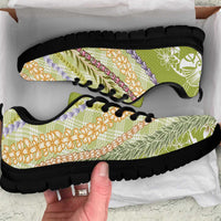 Green Palaka Hawaii Leis Sneakers Hawaiian-plaid Elegant Tropical Vibes