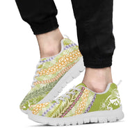 Green Palaka Hawaii Leis Sneakers Hawaiian-plaid Elegant Tropical Vibes