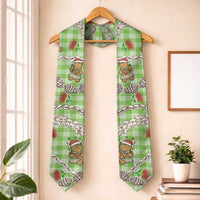 Green Palaka Hawaii Mele Kalikimaka Graduation Stole Ohia Lehua Shell Leis Funny Gingerbread Santa LT14 One Size Green - Polynesian Pride