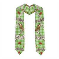 Green Palaka Hawaii Mele Kalikimaka Graduation Stole Ohia Lehua Shell Leis Funny Gingerbread Santa LT14 - Polynesian Pride