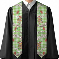 Green Palaka Hawaii Mele Kalikimaka Graduation Stole Ohia Lehua Shell Leis Funny Gingerbread Santa LT14 - Polynesian Pride