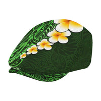 Green Polynesia Jeff Hat Plumeria Tropical Leaves Galaxy Polynesian Art LT14 - Polynesian Pride