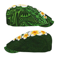 Green Polynesia Jeff Hat Plumeria Tropical Leaves Galaxy Polynesian Art LT14 - Polynesian Pride