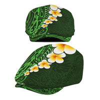 Green Polynesia Jeff Hat Plumeria Tropical Leaves Galaxy Polynesian Art LT14 - Polynesian Pride