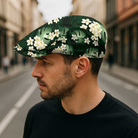 Green Tropical Hawaii Jeff Hat Seamless Monstera Plumeria Hawaiian Pattern - Polynesian Pride