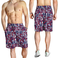 Guam Felis Pasgua Shorts for Men Pacific Patchwork Xmas Vibes - Polynesian Pride