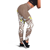 Hawaii Aloha Leggings Plumeria Vintage - Brown
