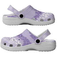 Hawaii Aloha Plumeria Lei Lavender Palaka Clogs Shoes - Polynesian Pride