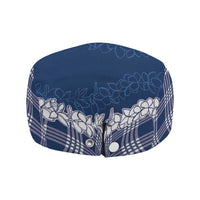 Hawaii Aloha Plumeria Lei Navy Palaka Jeff Hat - Polynesian Pride